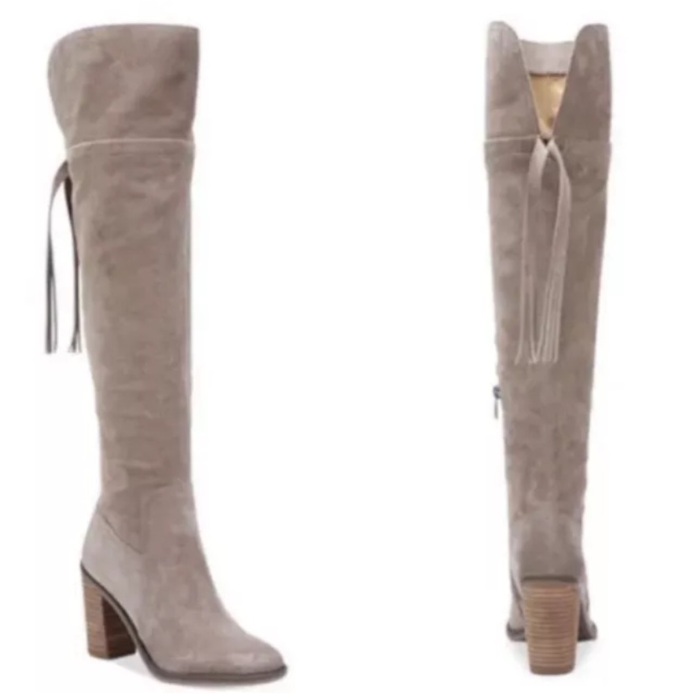Franco Sarto Ellyn Anthropologie Leather Suede Tall Over The Knee Boots Size 8.5